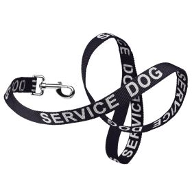 Reflective Nylon Leash (DL Color: SERVICE DOG BLACK, Dogline Size: W 5/8" x L 48")