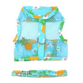 Cool Mesh Dog Harness with Leash - Pineapple Luau (DoggieDesign Size: X-Small)
