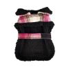 Sherpa-Lined Dog Harness Coat - Hot Pink & Tan Plaid